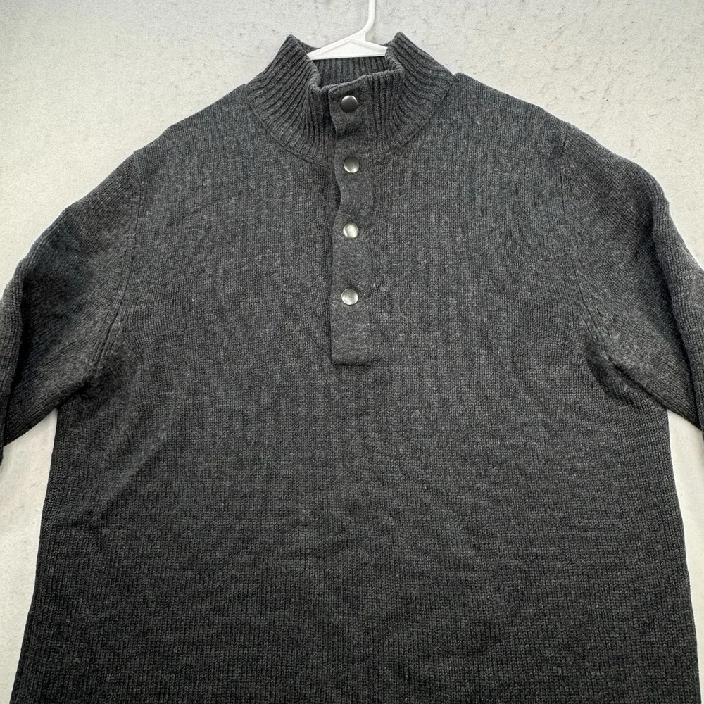 Banana Republic Lambswool Cashmere Knit Henley Pullover Sweater‎ Men's Sz Large